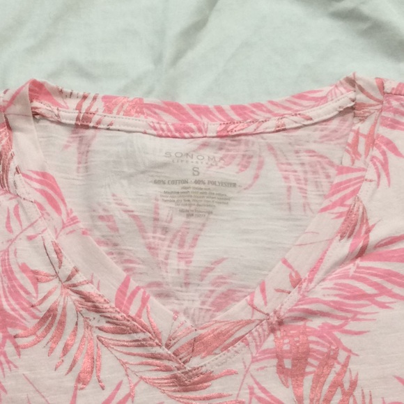 3/$15🌻NWOT Sonoma Embossed Fern Leaves Shirt - Picture 3 of 5